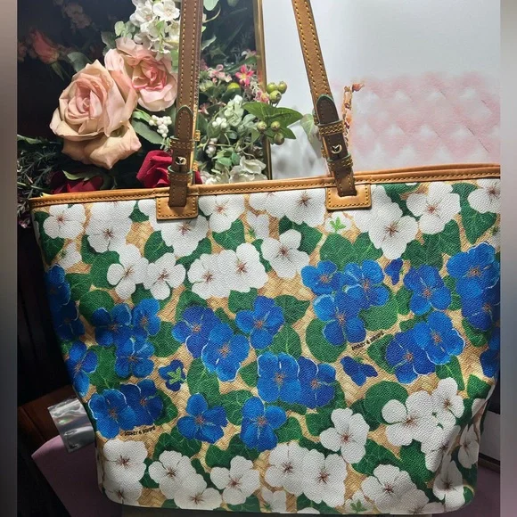 Dooney & Bourke Floral Double Handles Large Tote Shoulder Bag EUC - Picture 5 of 13